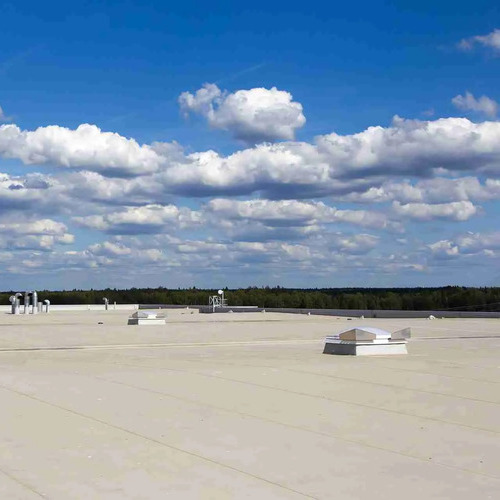 view from above of an office building roof