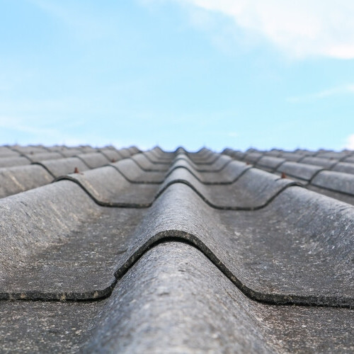 concrete roof tiles old with sky background